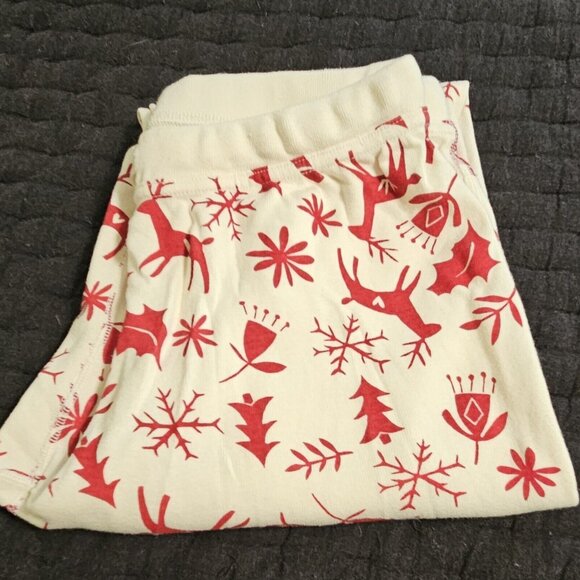 Hanna Andersson women's S small pajama pants Christmas holiday red cream Scandi - Picture 3 of 3